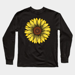 Sunflower Yellow Petals Close Up Long Sleeve T-Shirt
